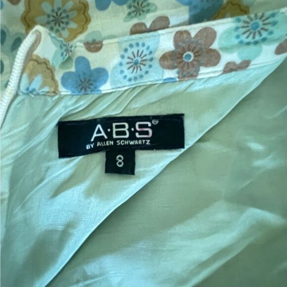 ABS Allen Schwartz a-line floral knee length fully line w tulle skirt sz 8 - Picture 5 of 10